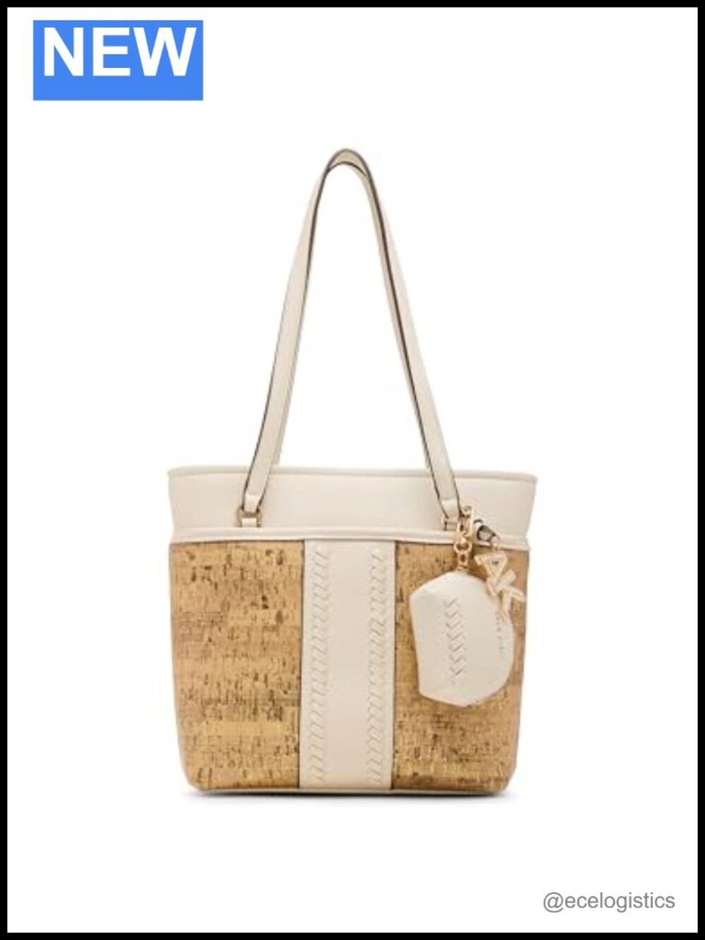 Whipstitch Pocket Tote - Genuine Leather, Women's Handbag, Zip Closure